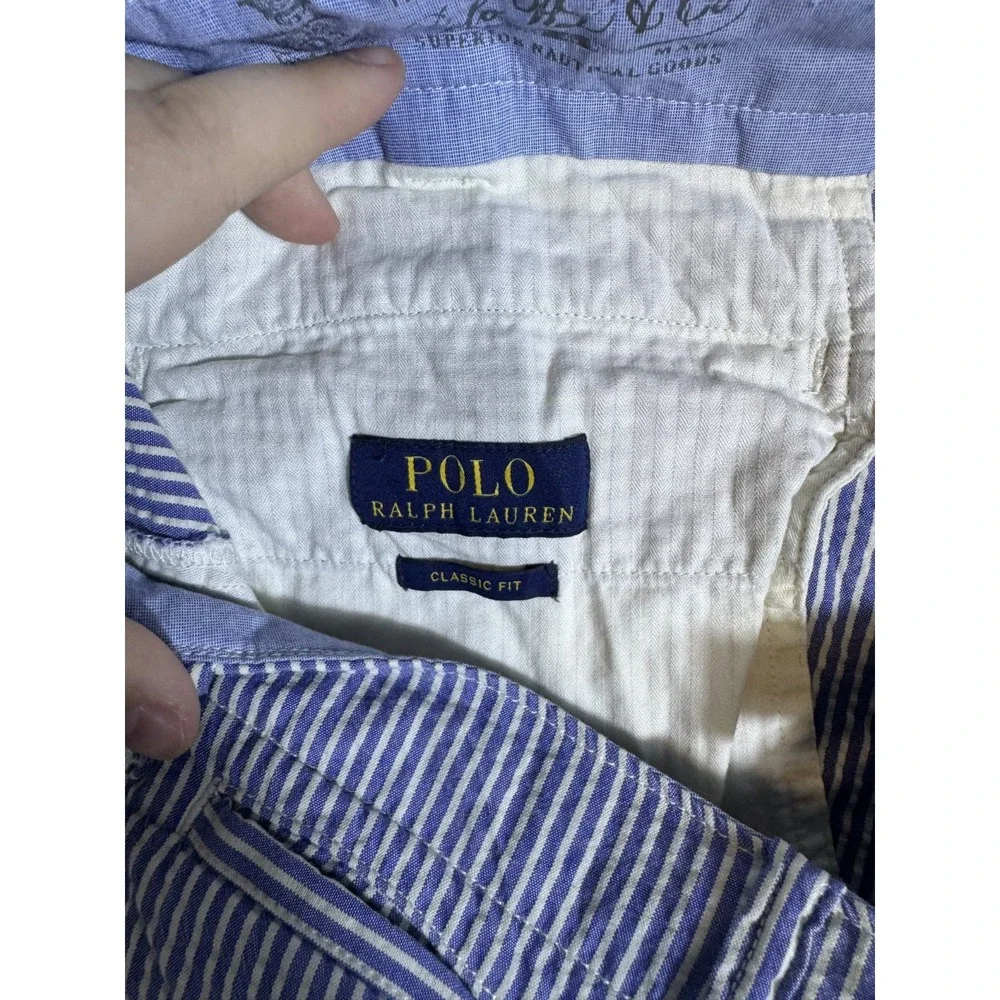 Polo Ralph Lauren Chino Shorts Mens 44 44B Pinstripe Seersucker 9